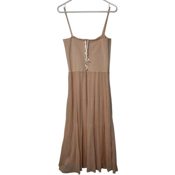 Sandro Roxette Bustier Midi Dress In Blush Size EU 40 US 10 Classic Date Night - Picture 10 of 16